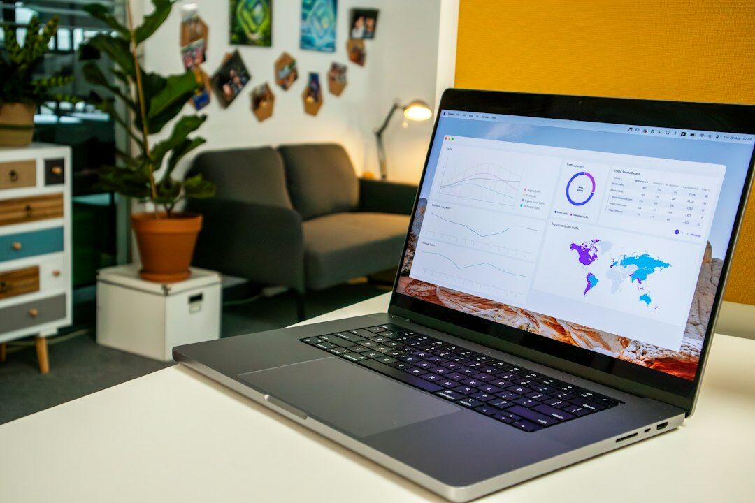 data visualization on laptop